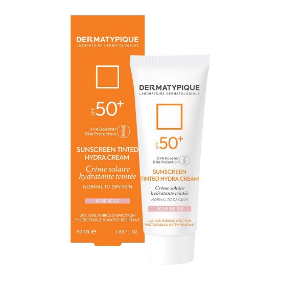 ضد آفتاب رنگی درماتیپیک رنگ رزبژ پوست خشک SPF50