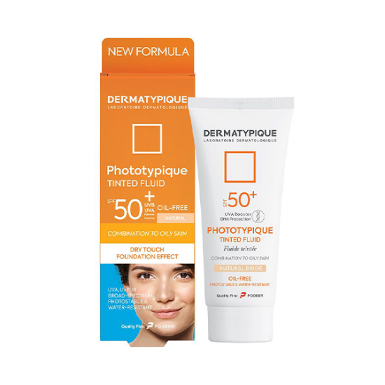 ضدآفتاب رنگی پوست چرب +SPF50 بژ روشن درماتیپیک حجم 50 میلی لیتر